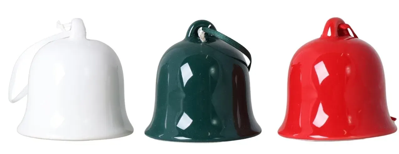 Zawieszki ceramiczne DZWONECZEK 3 sztuki wielokolorowe