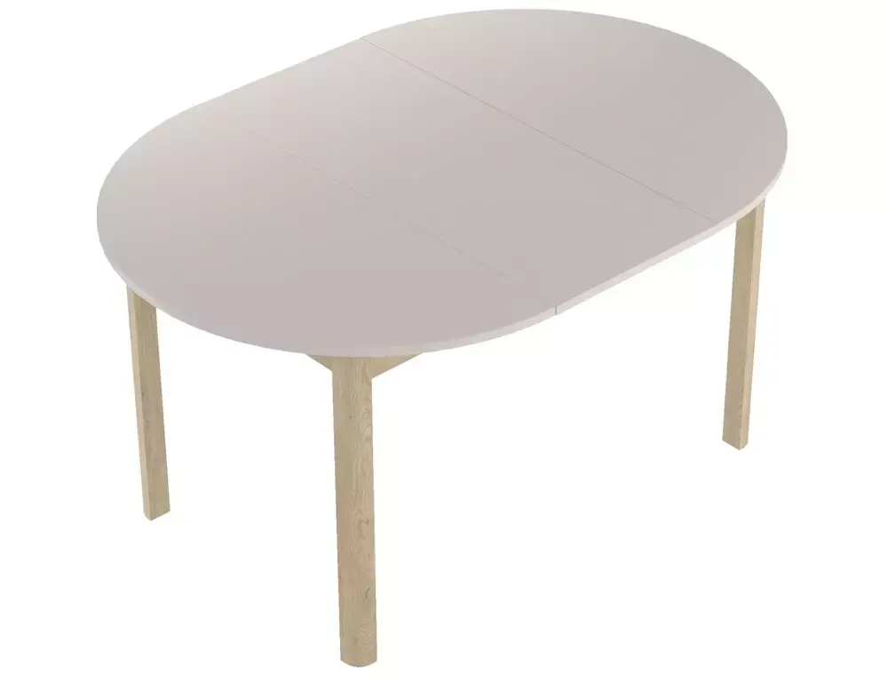 Stół rozkładany DANTE okrągły 102x(102-144) cm kaszmirowy/dąb cremona torro - DANTEKADCTFI102