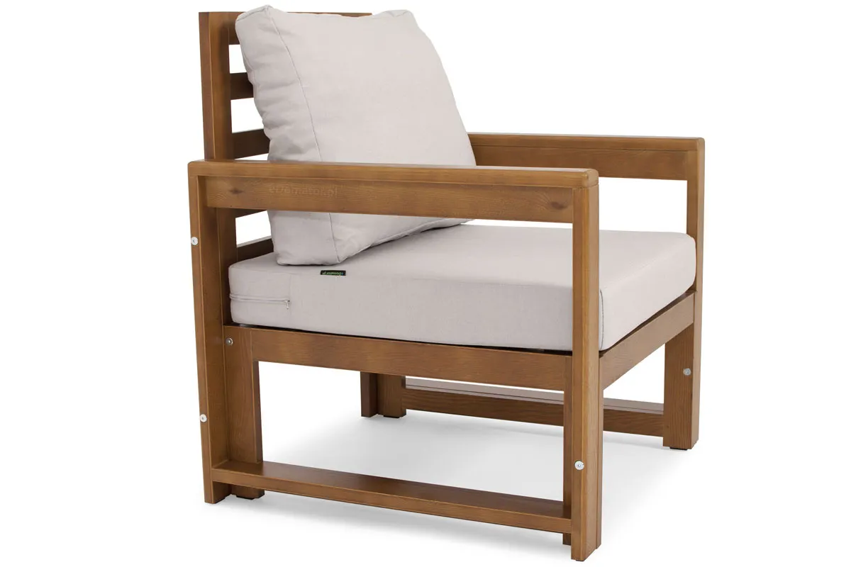 Fotel ogrodowy z poduszkami MALTA szary/brązowy - FE5906948116566