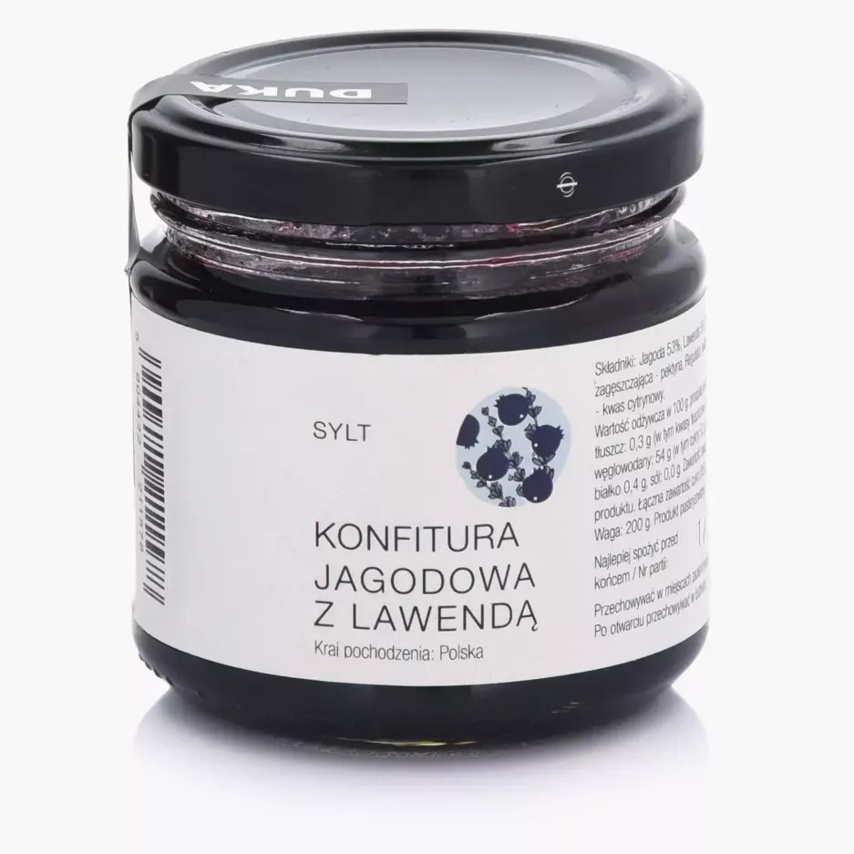 konfitura, jagodowa, z lawendą, puszka, słoik