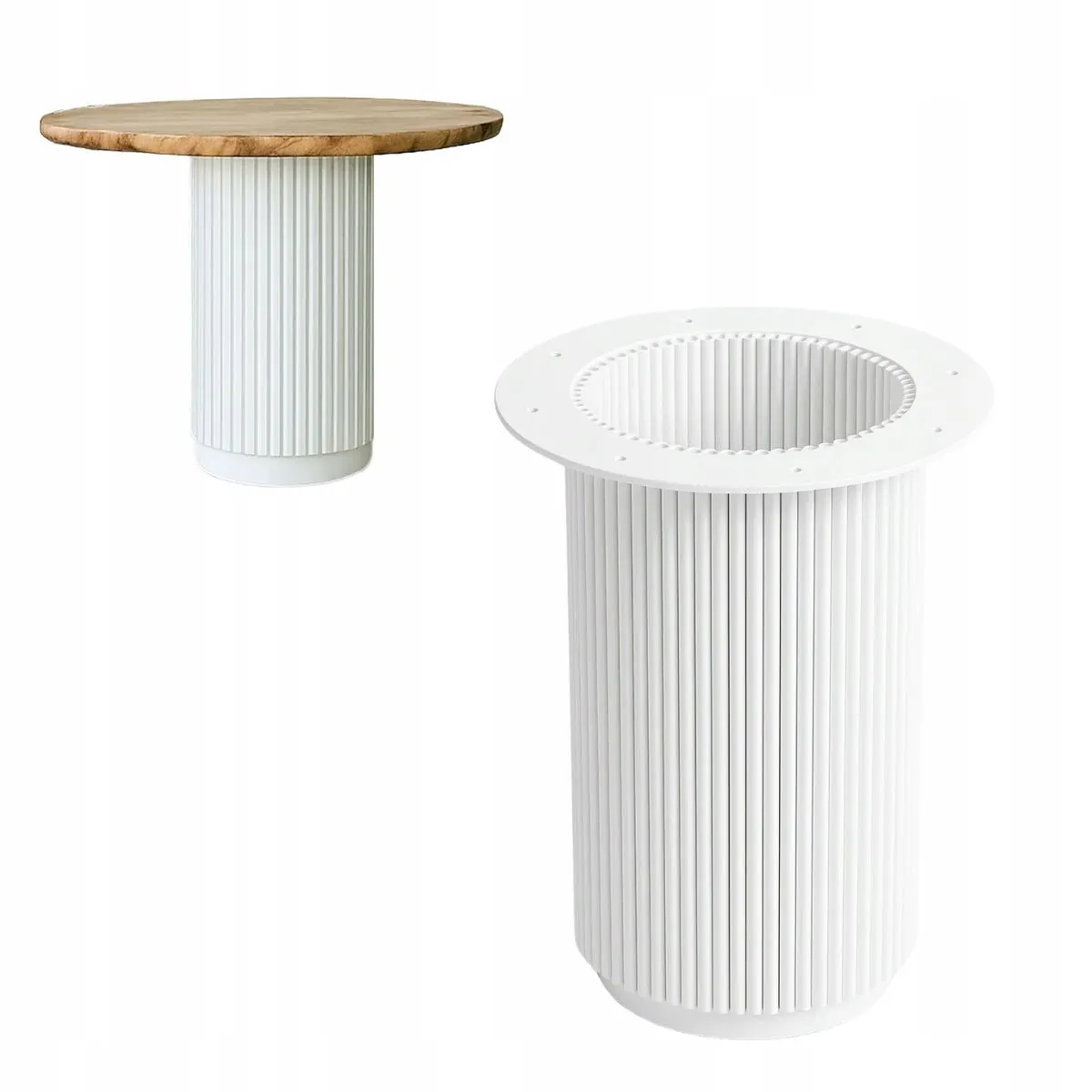 Noga do stołu metalowa TARRAGONA stelaż pod blat biały Meble, Tabela, Cylinder