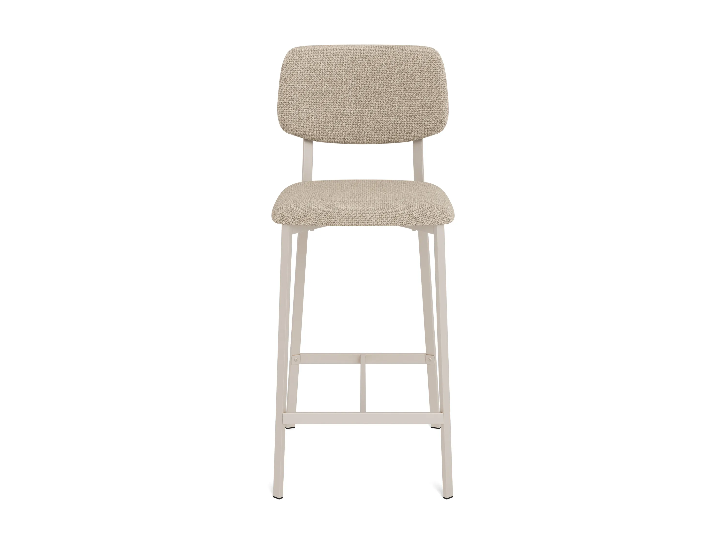 krzeslo, stool barowy, tkanina, beżowy, metalowa baza