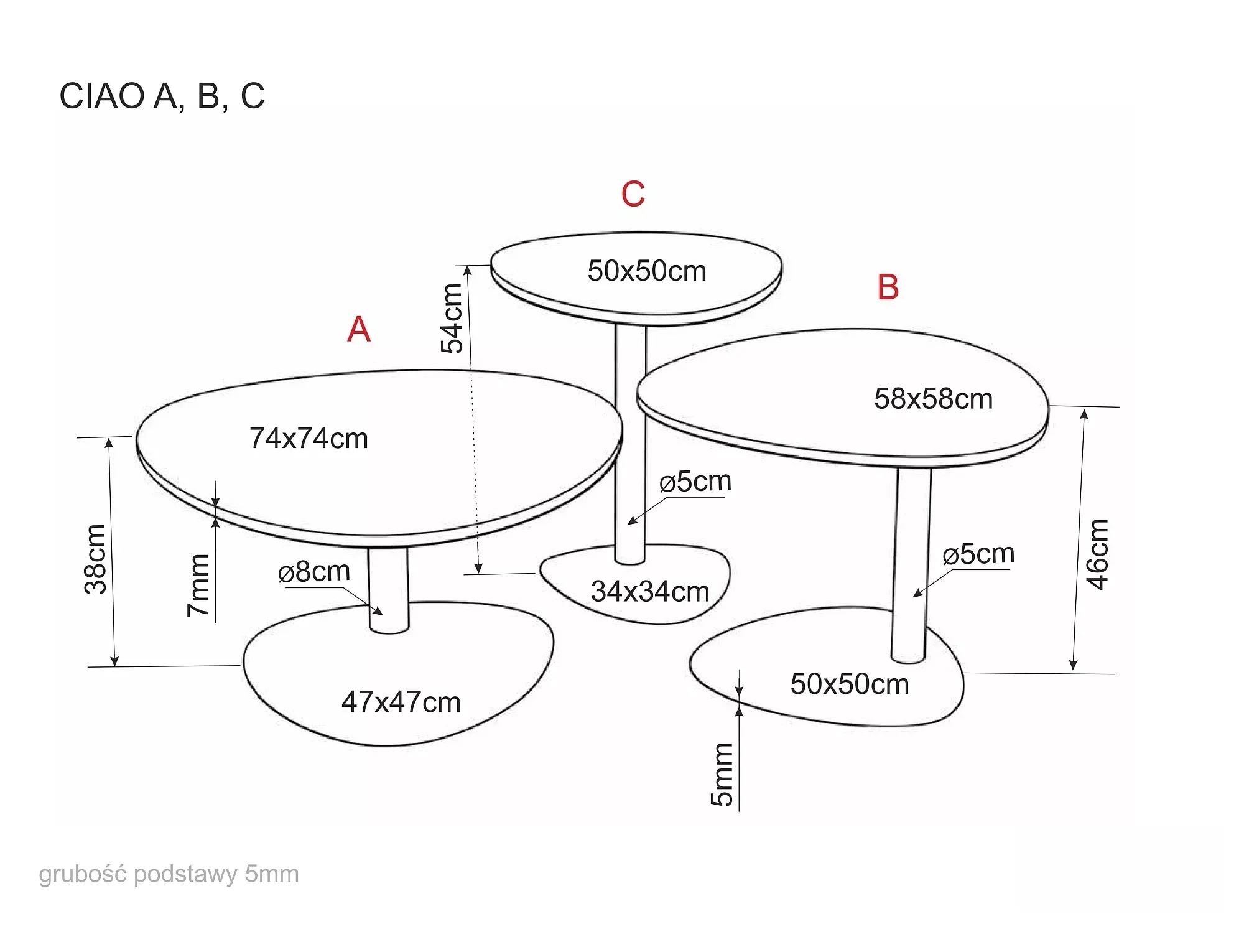 image stolik, meble, okrągły blat, podstawa, korpus