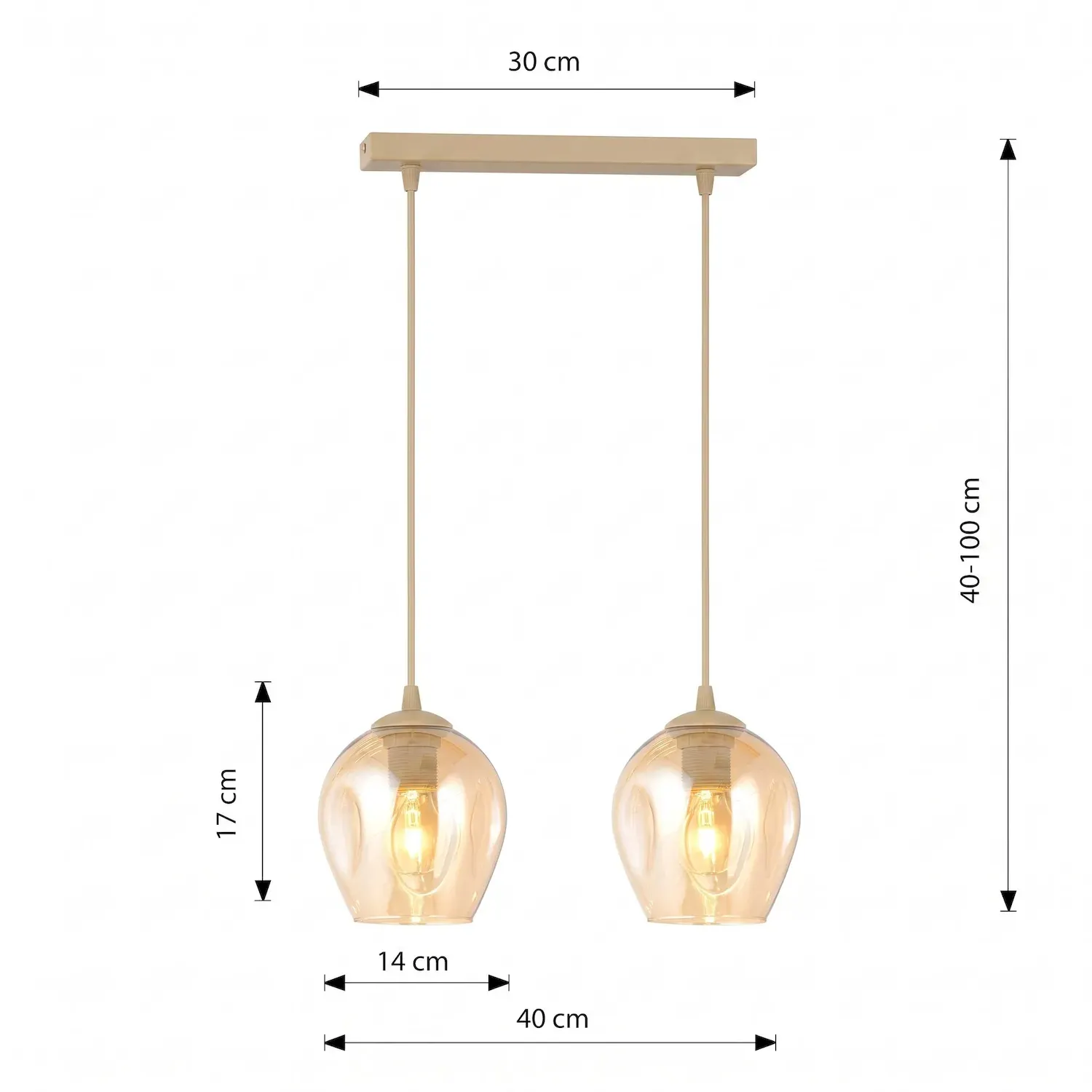 Lampa sufitowa ISTAR 2 beżowy miodowy - 1785/2