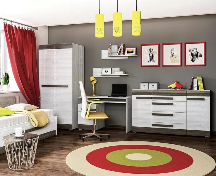 Szafa 2-drzwiowa z półkami i drążkami BLANCO 01 sosna śnieżna - 1BLAN01-001