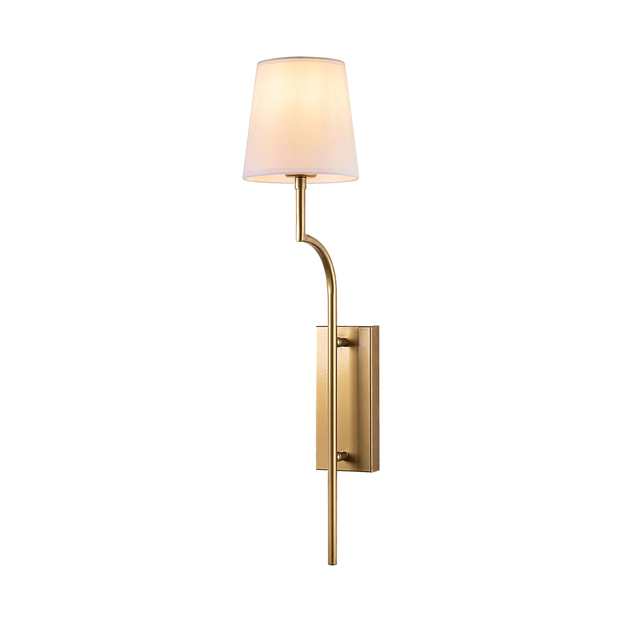 Lampa ścienna kinkiet LUMORA 16x72cm złota kolor klosza biały - ASI_892OPV2447