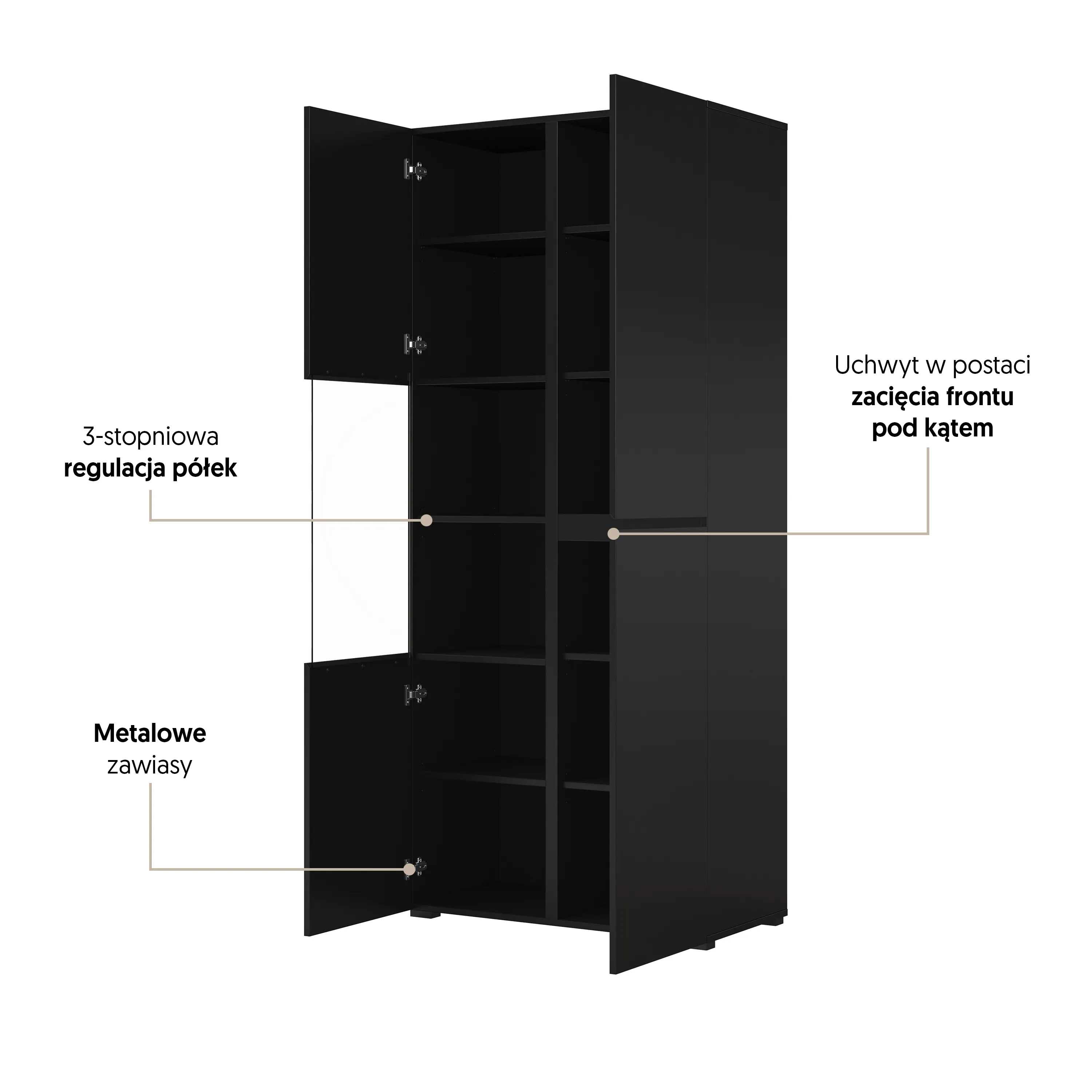 image szafka, szafka na ubrania, regał, czarna, metalowe zawiasy
