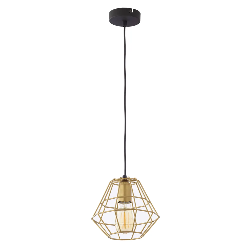 Lampa wisząca DIAMOND czarna ze złotymi elementami 11x20cm