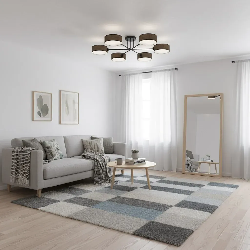 Lampa sufitowa plafon MAGA 6 abażur brązowa - 1569/6