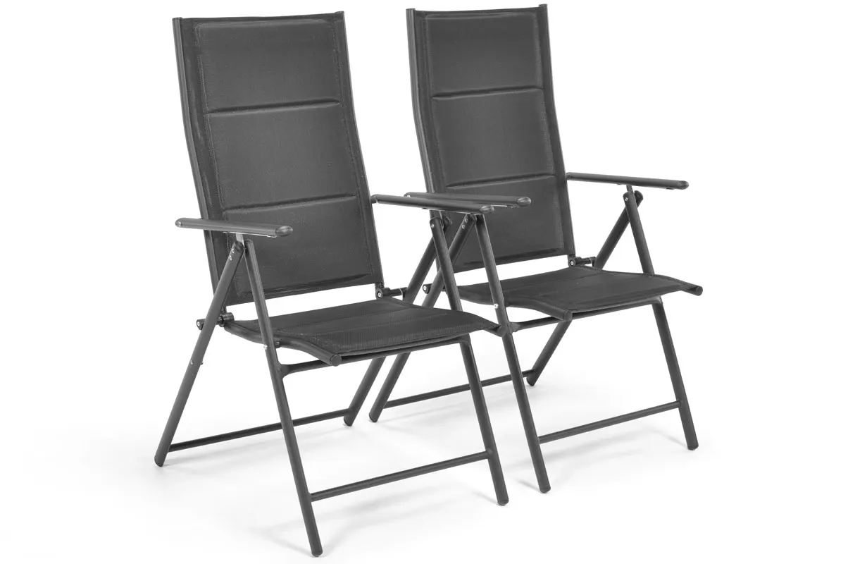 Krzesło ogrodowe składane MODENA aluminiowe czarne - FE5906948127692