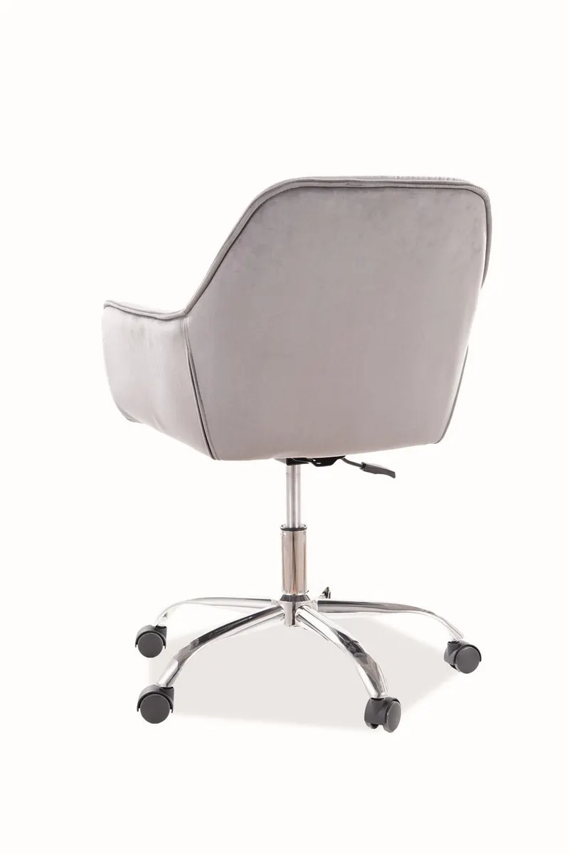 Fotel obrotowy Q-190 VELVET Szary, Chrom - OBRQ190VSZ