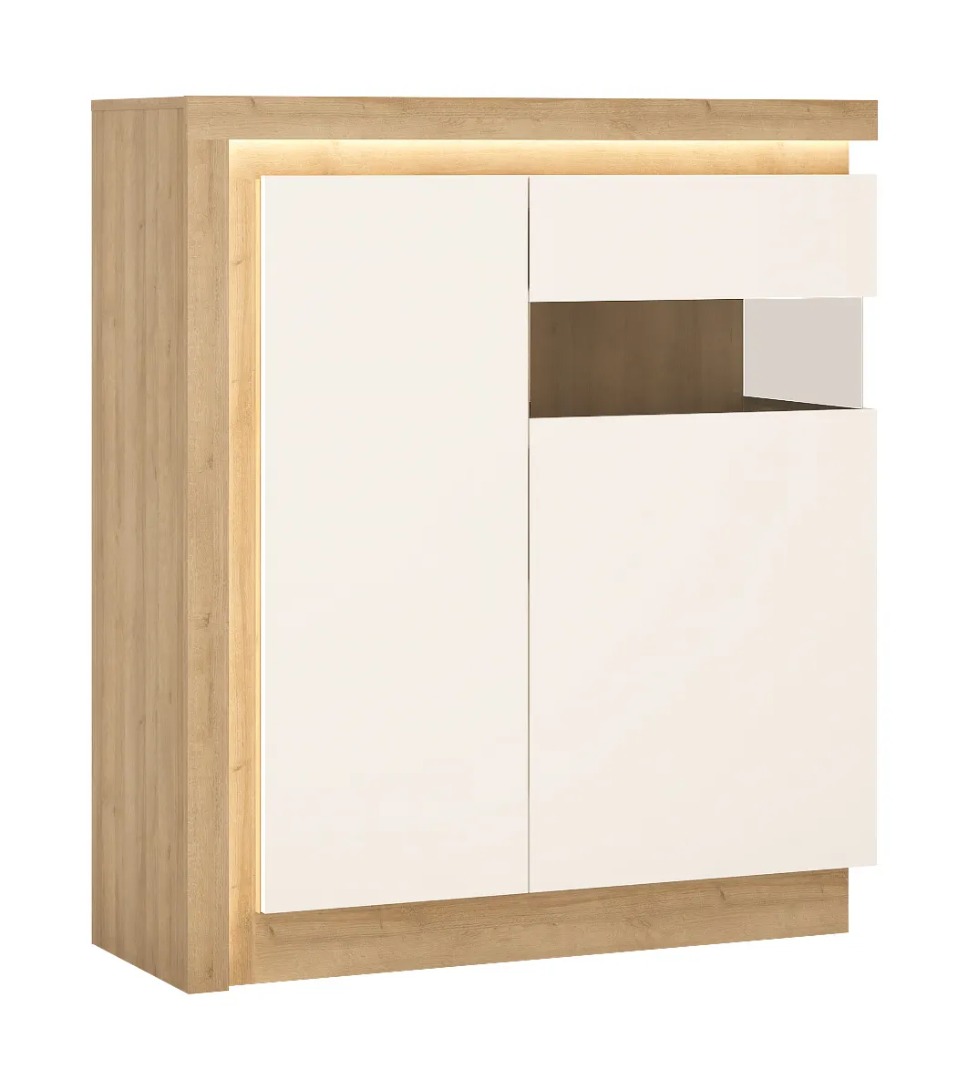 NISKA WITRYNA LYON LYOV04P DĄB RIVIERA JASNA / BIAŁA HG NISKA WITRYNA LYON LYOV04P DĄB RIVIERA JASNA / BIAŁA HG