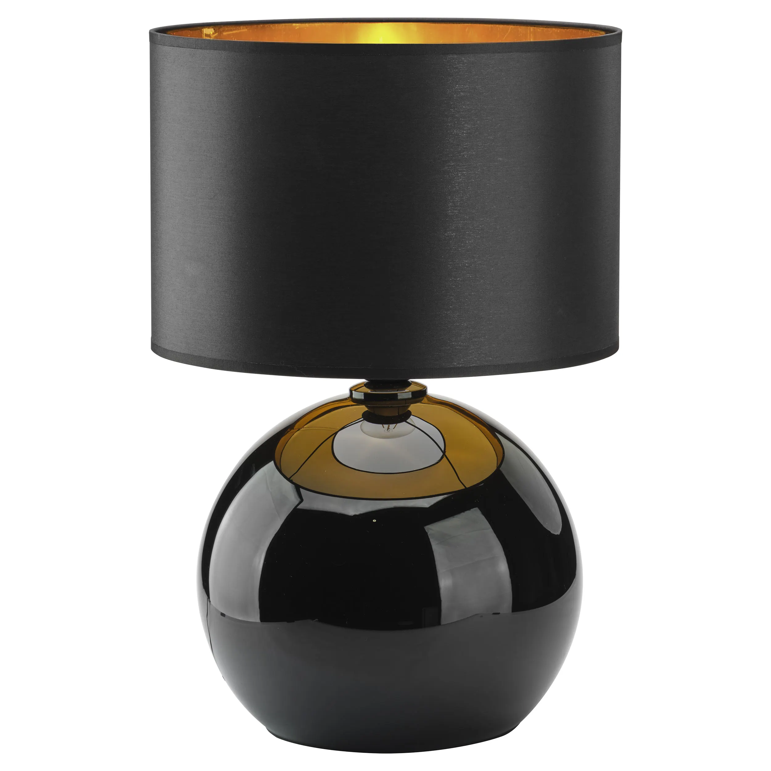 Lampka nocna PALLA czarna ze złotym wnętrzem 50x36cm