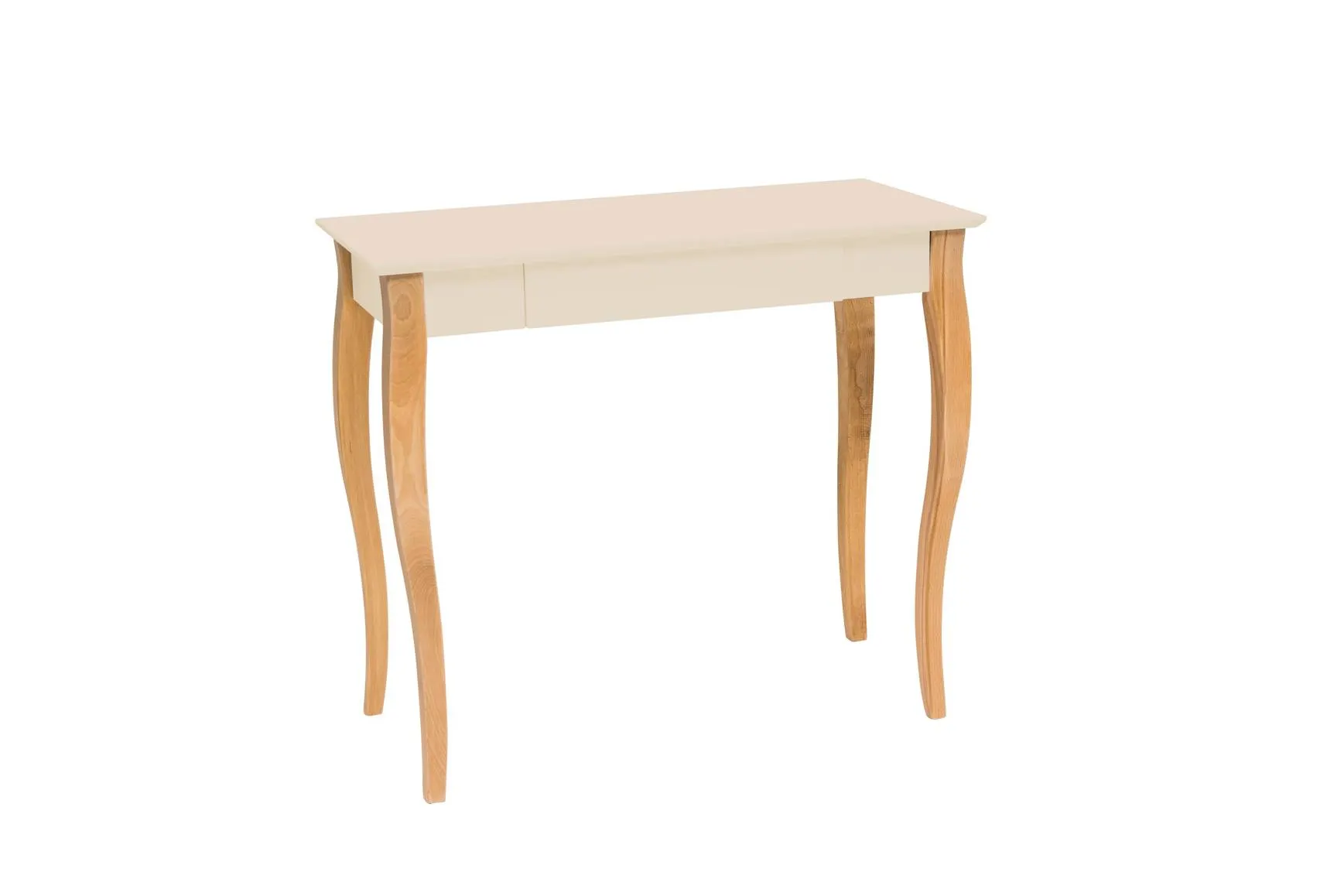 Biurko z szufladą LILLO 85x40 kremowy blat/drewniane nogi
