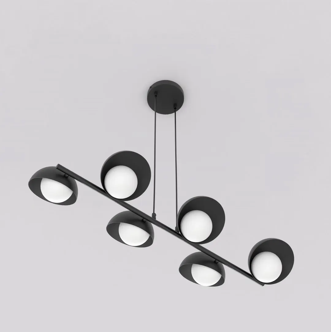 Lampa wisząca metalowa BOOM 6 czarna — zdjęcie 2