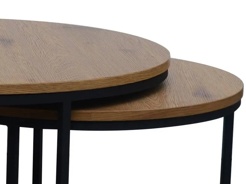 ŁAWA ATLANTA III Zestaw DĄB/CZARNY - ATLANTAIID2CZ