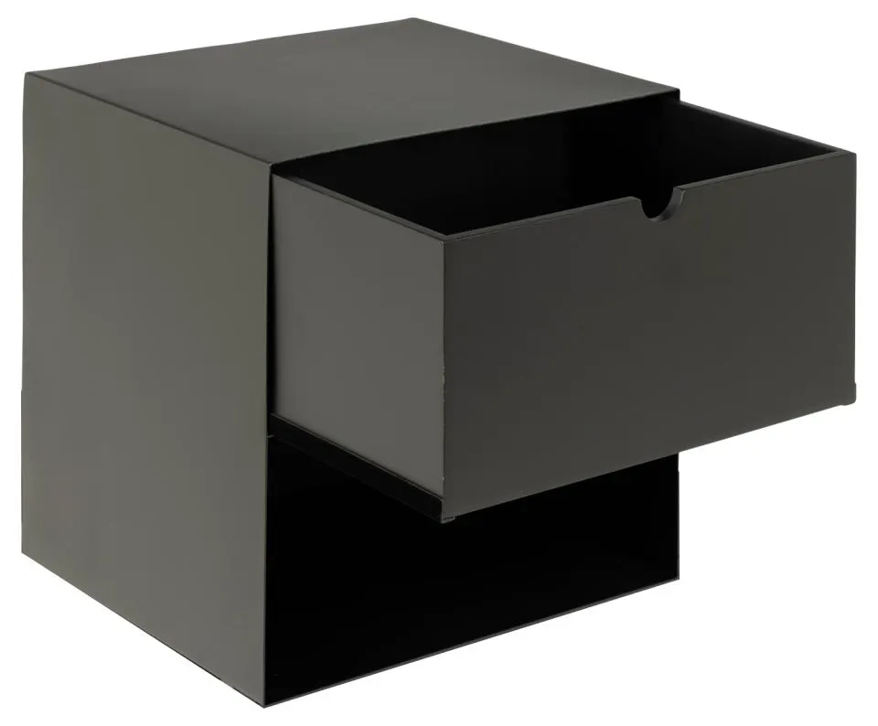 Szafka nocna wisząca z 1 szufladą TELIA 30x25x30 cm Czarny — zdjęcie 7