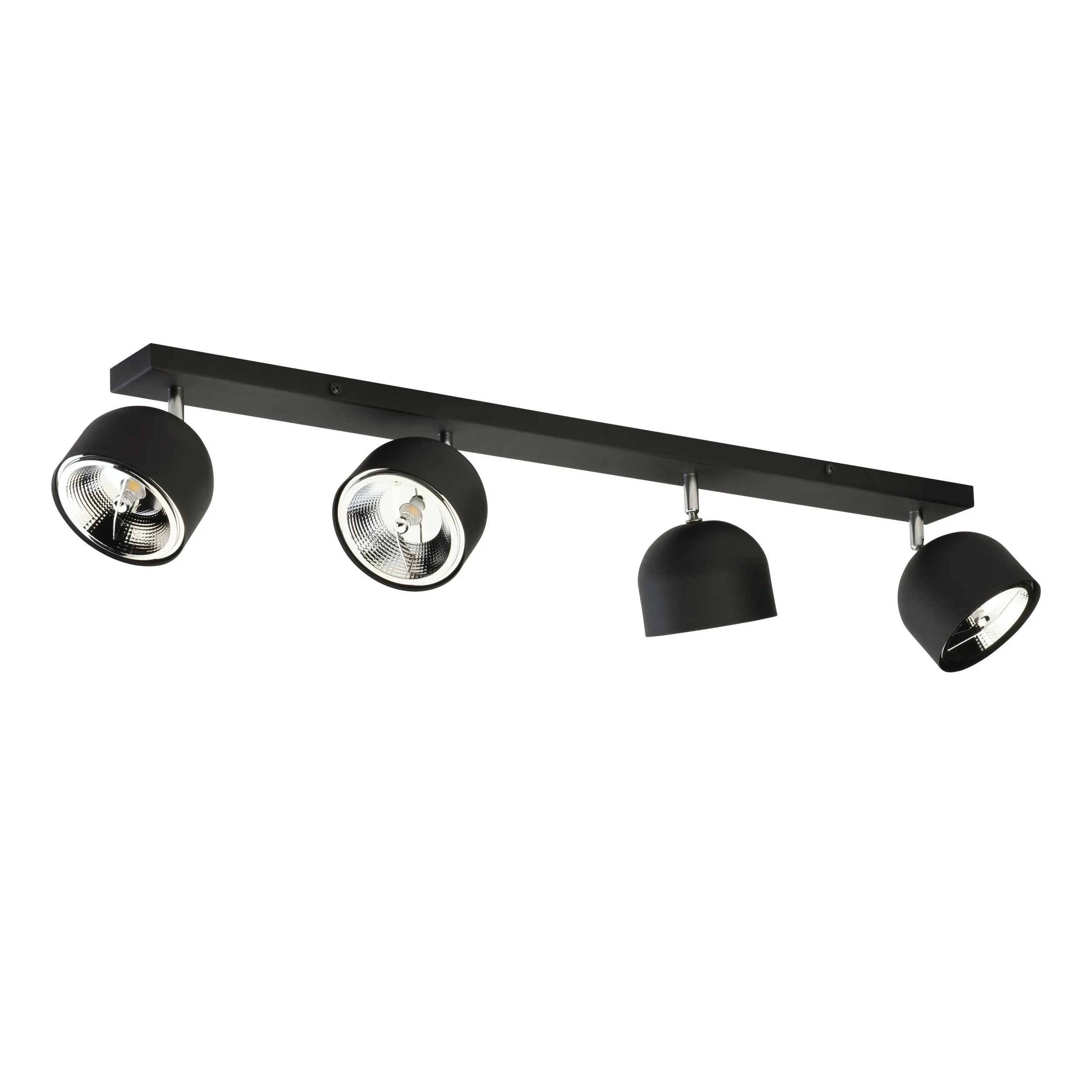 Lampa sufitowa ALTEA czarna z chromowanymi elementami regulowana + żarówki 97cm