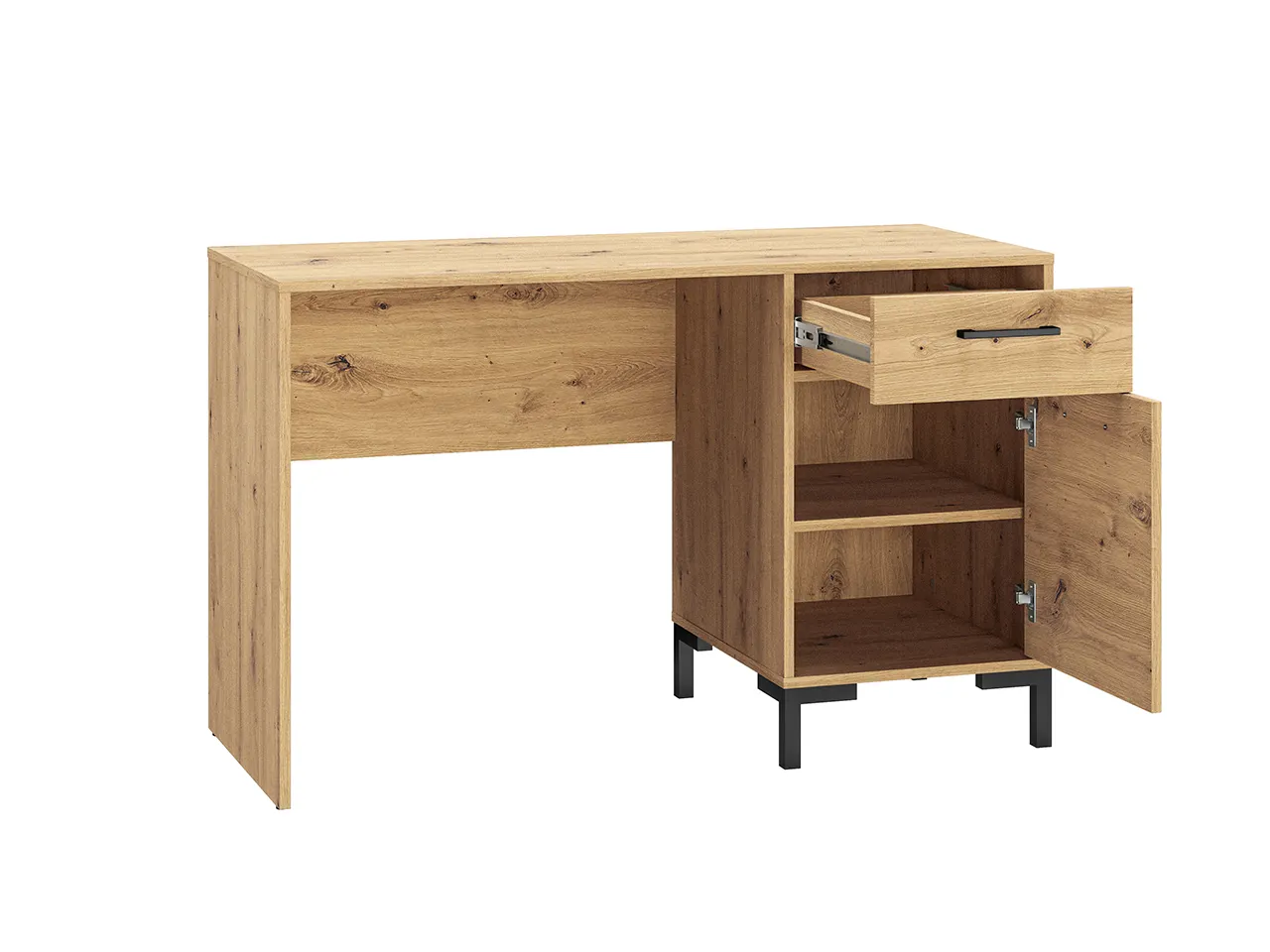 Biurko z szafką i szufladą NEVIO 23 dąb artisan - 1NEVI23-001