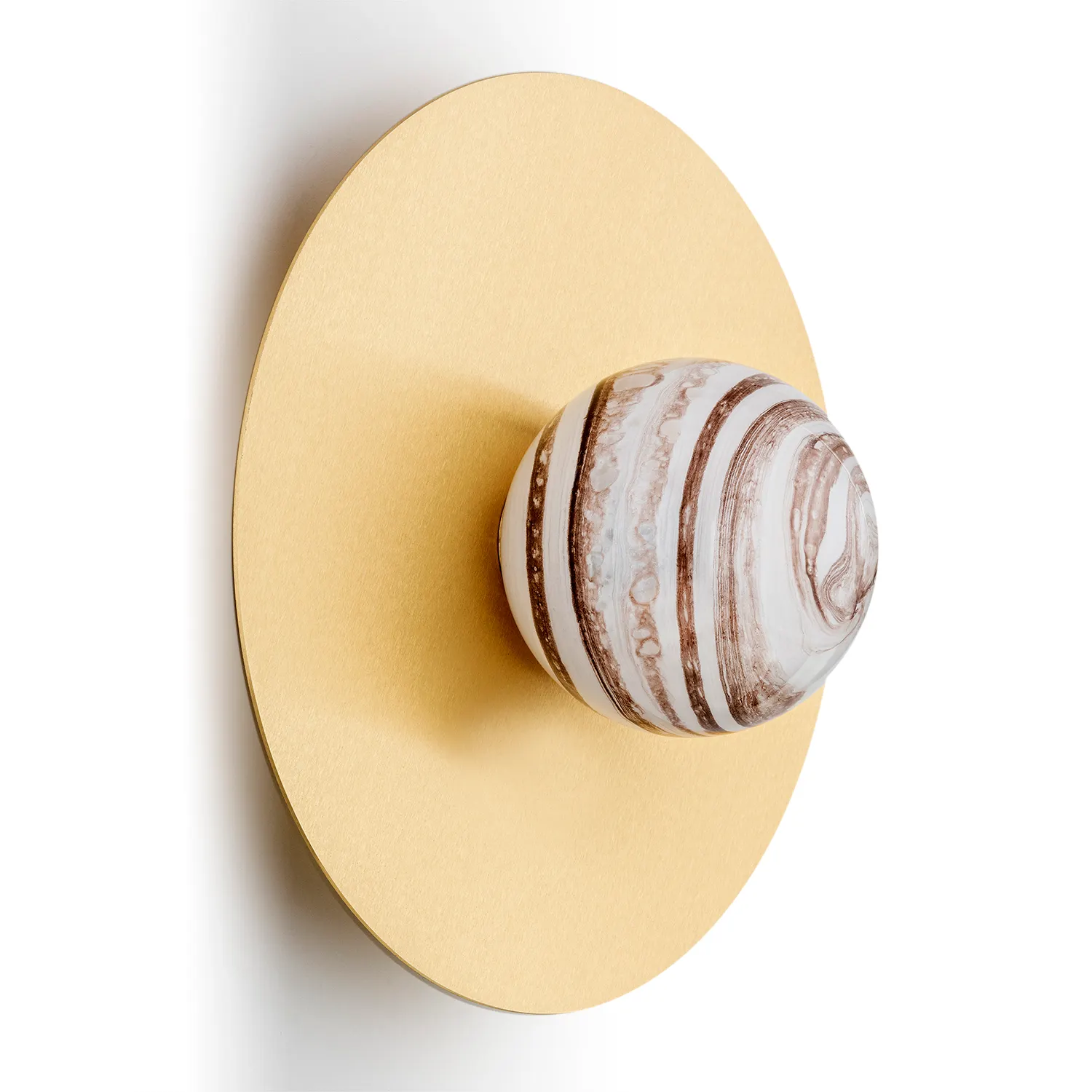 Kinkiet / Plafon PIAVA mosiądz szczotkowany biało-brązowy marmur 30x15cm - 8449