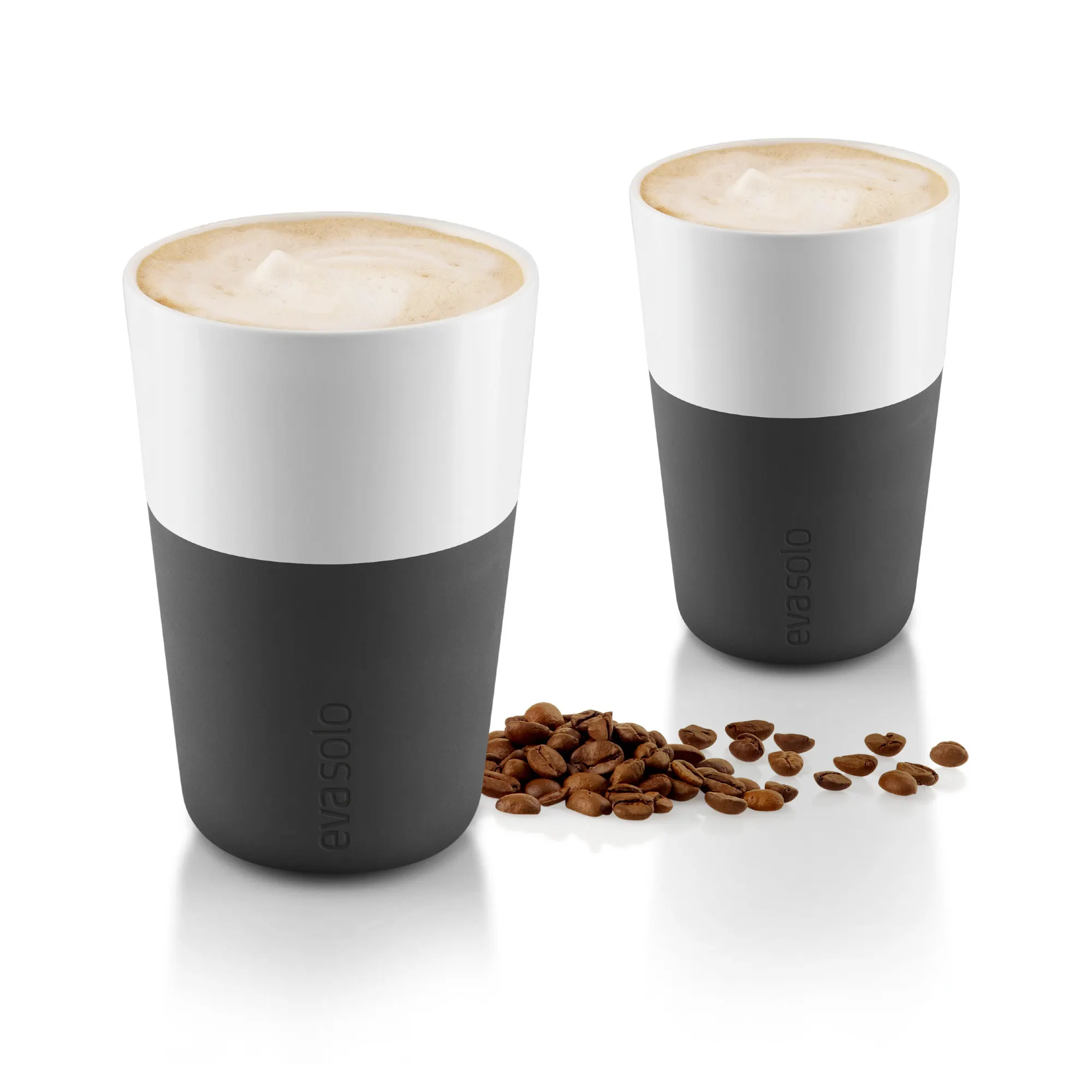 Zestaw 2 filiżanek do latte 360ml CARBON czarny
