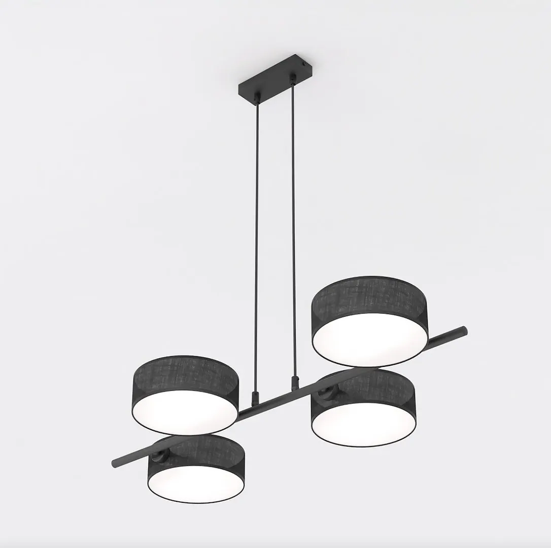 Lampa wisząca DRUMZ 4 abażur czarny — zdjęcie 2