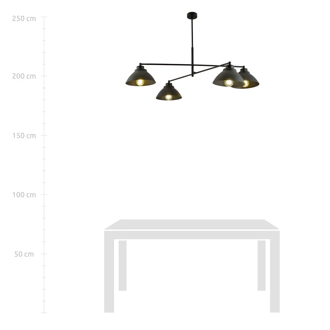 Żyrandol MAVERICK Czarny 1211/4 - 1211/4