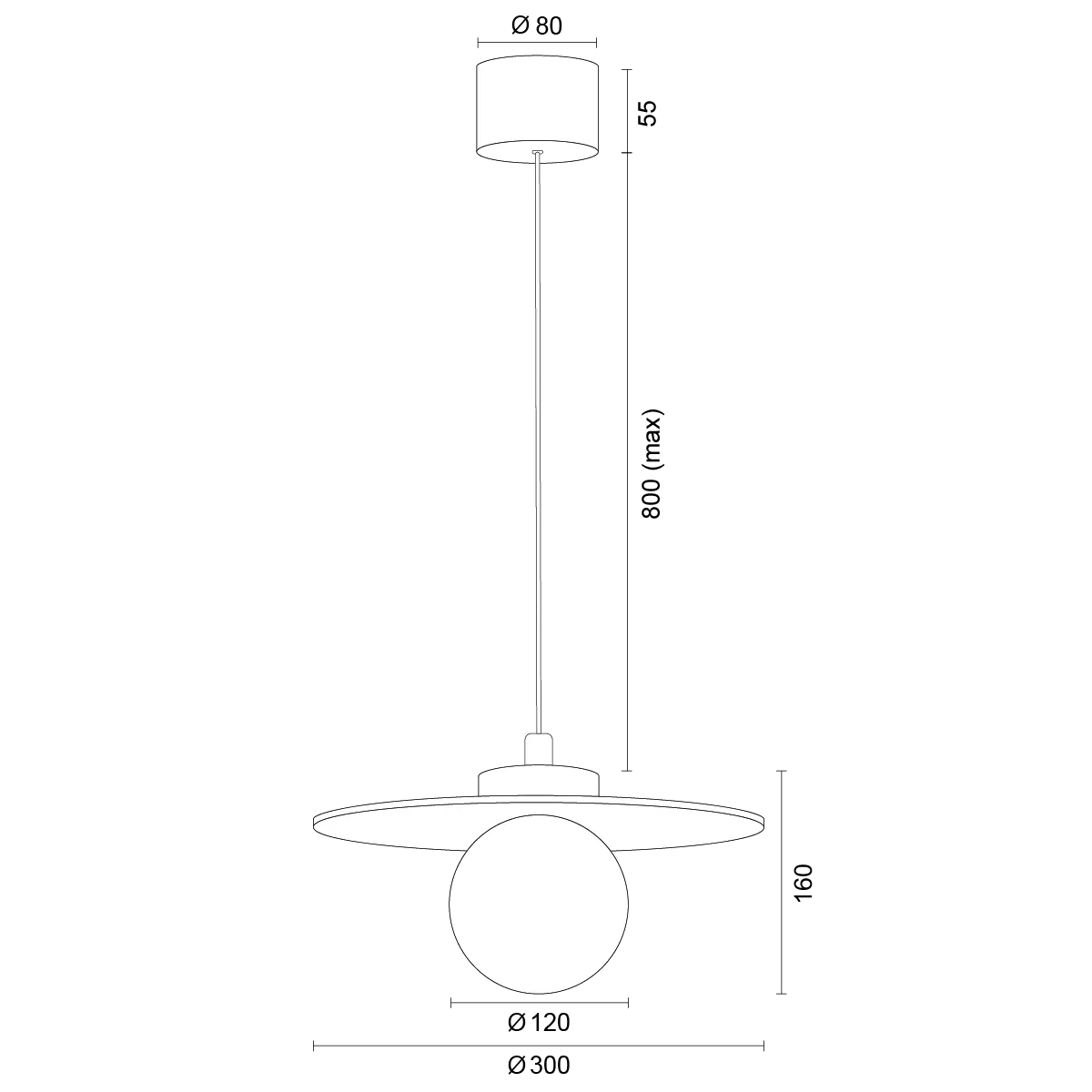 BOLL_8950 lampa wisząca, kinkiet, sznurek kablowy, podstawa okrągła, baldachim/abaza