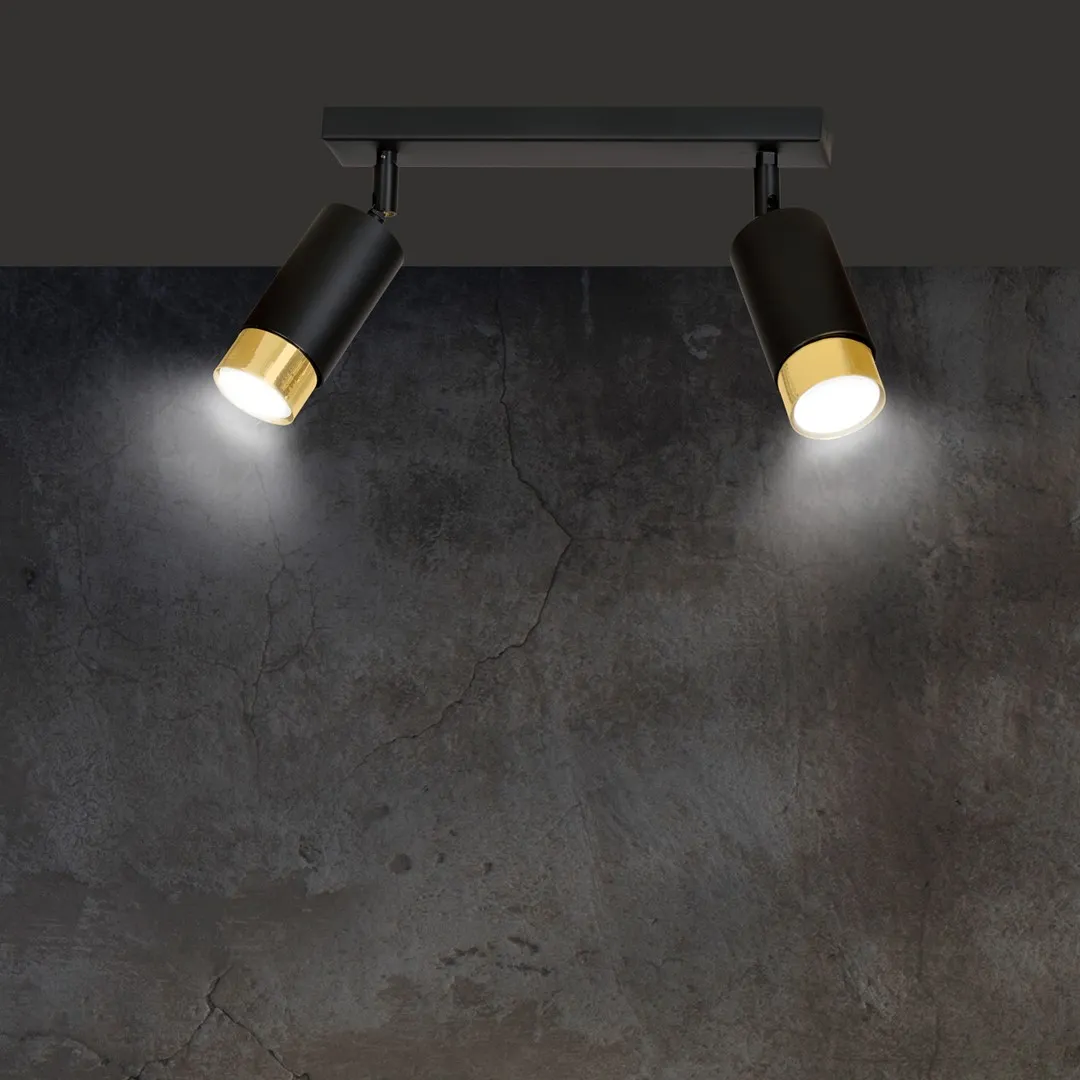 Lampa sufitowa HIRO Czarny/Złoty 965/2 - 965/2