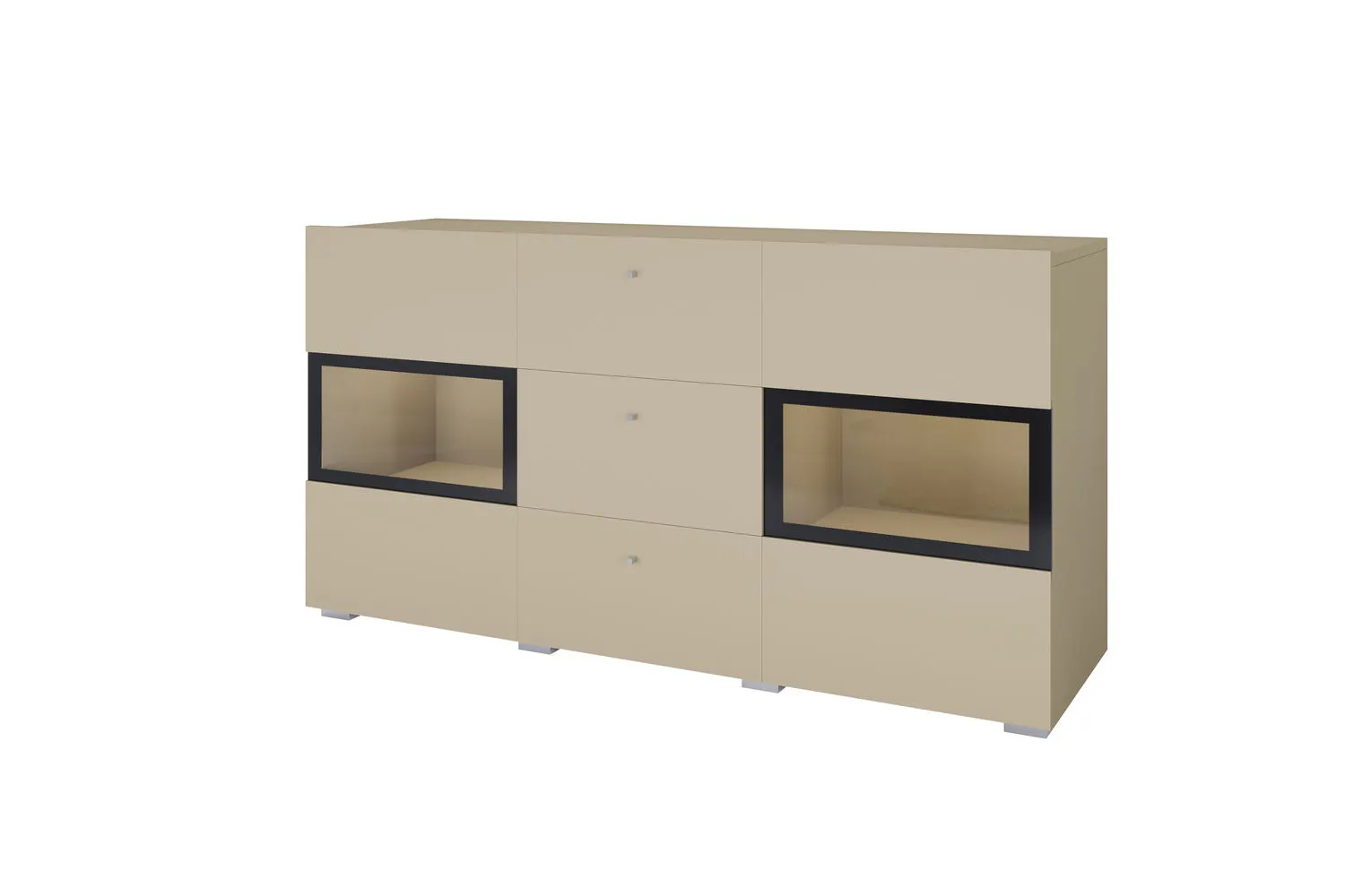 Komoda 2-drzwiowa z szufladami BAROS 26 beż jasny - 2412BM26