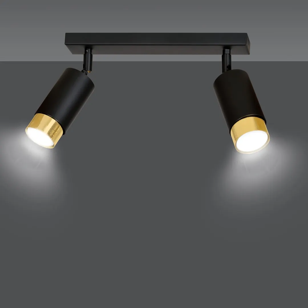 Lampa sufitowa HIRO 2 czarny złoty — zdjęcie 3