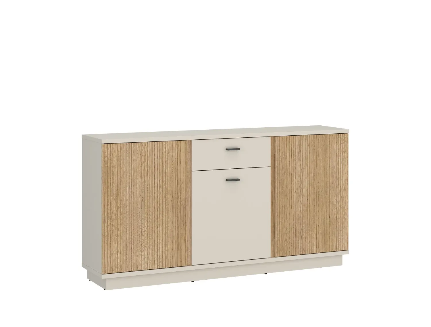 Komoda 3-drzwiowa z szufladą MOSANO 150 cm kaszmir/dąb cremona Meble, Kredens, Gabinet