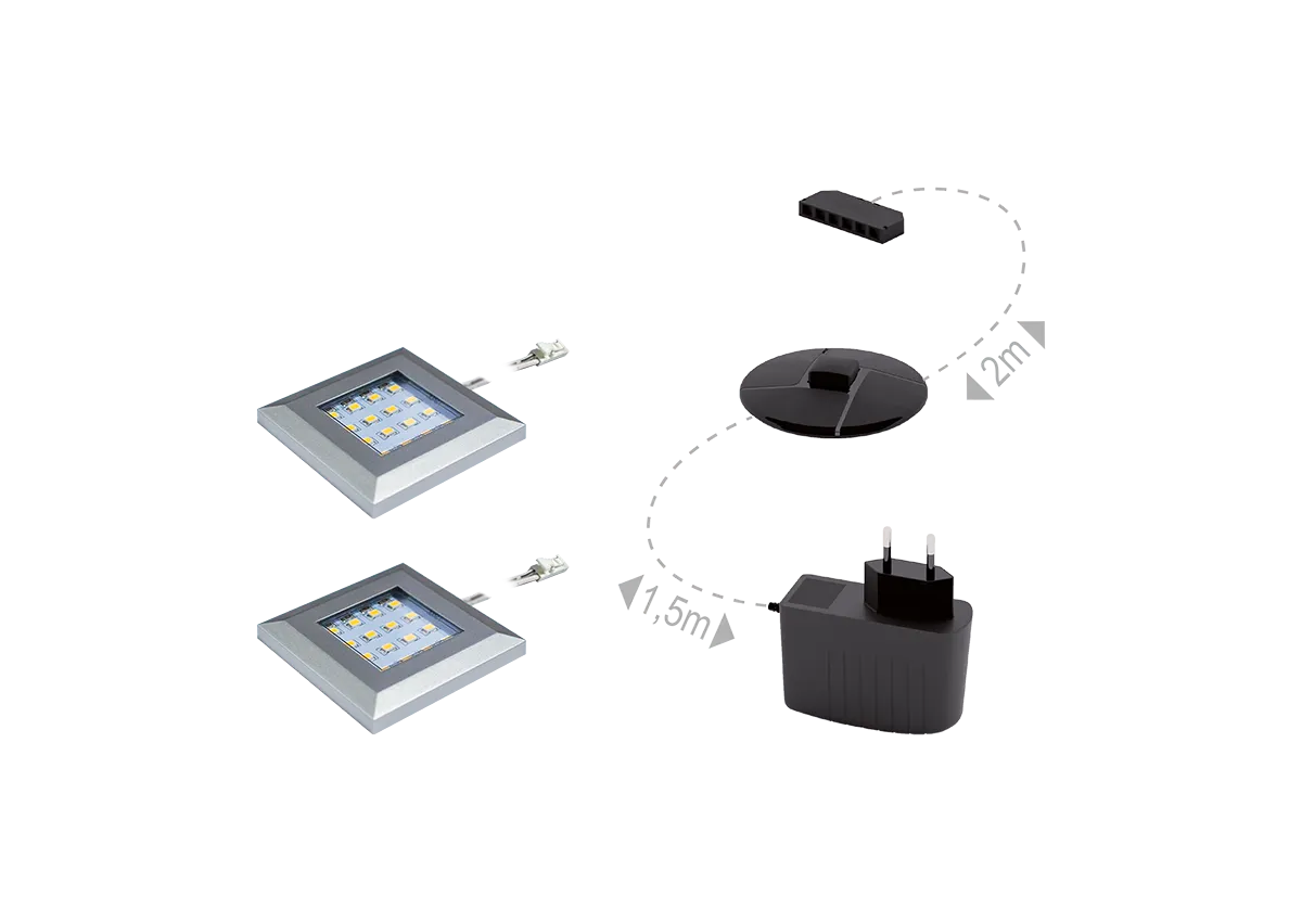 Oświetlenie 2- punktowe 2 SQUERE NB 1Z LED, panel, lamp/lighting, adapter, driver?
