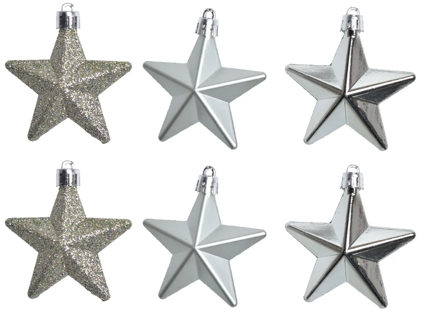 Komplet 6 bombek GWIAZDKI 3657 szampańskie Komplet 6 bombek GWIAZDKI 3657 szampańskie