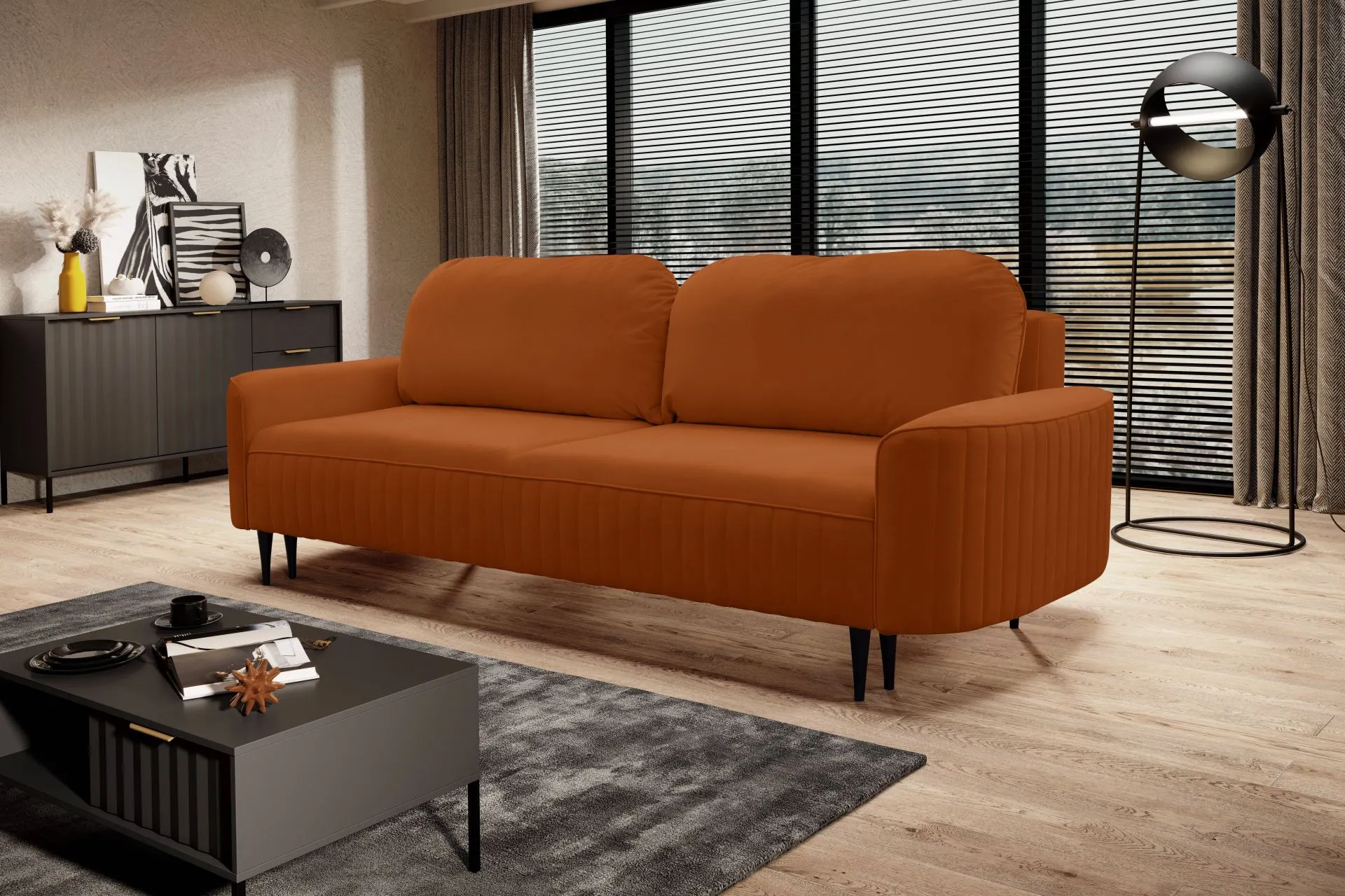 Sofa rozkładana z pojemnikiem VENA VELLUTO 244 cm ceglasta - VENA_SO_VELLUTO33
