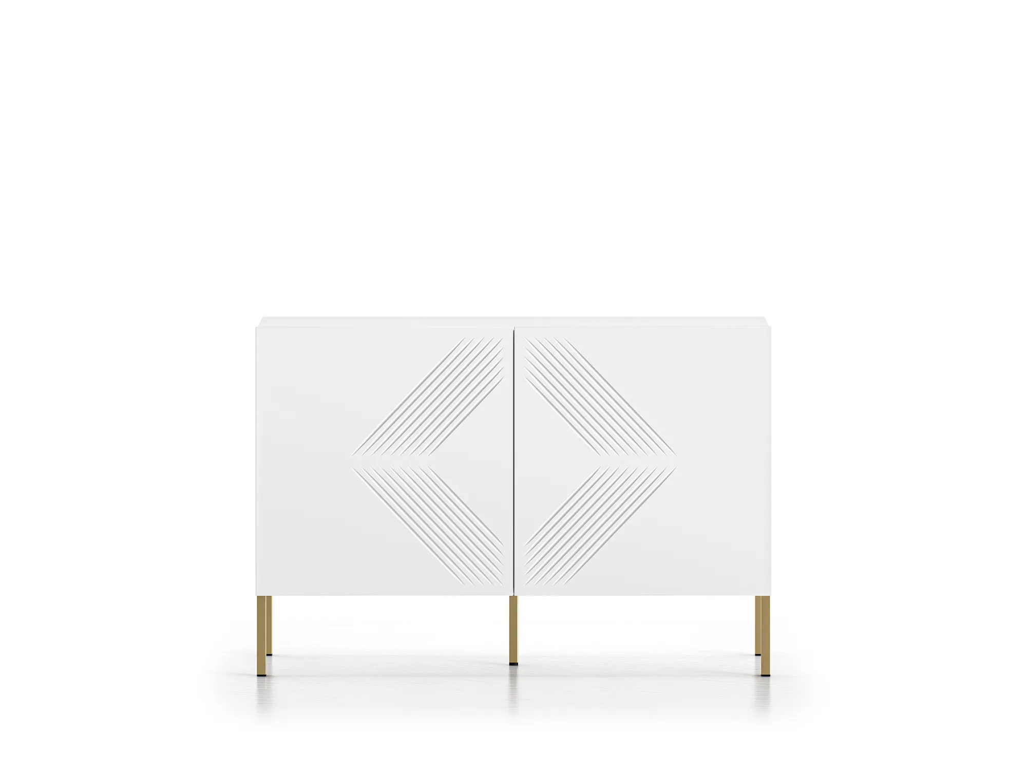 Komoda 2-drzwiowa CLEARING 03 biały alpejski, noga-złoty - 1CLEA03-001-04