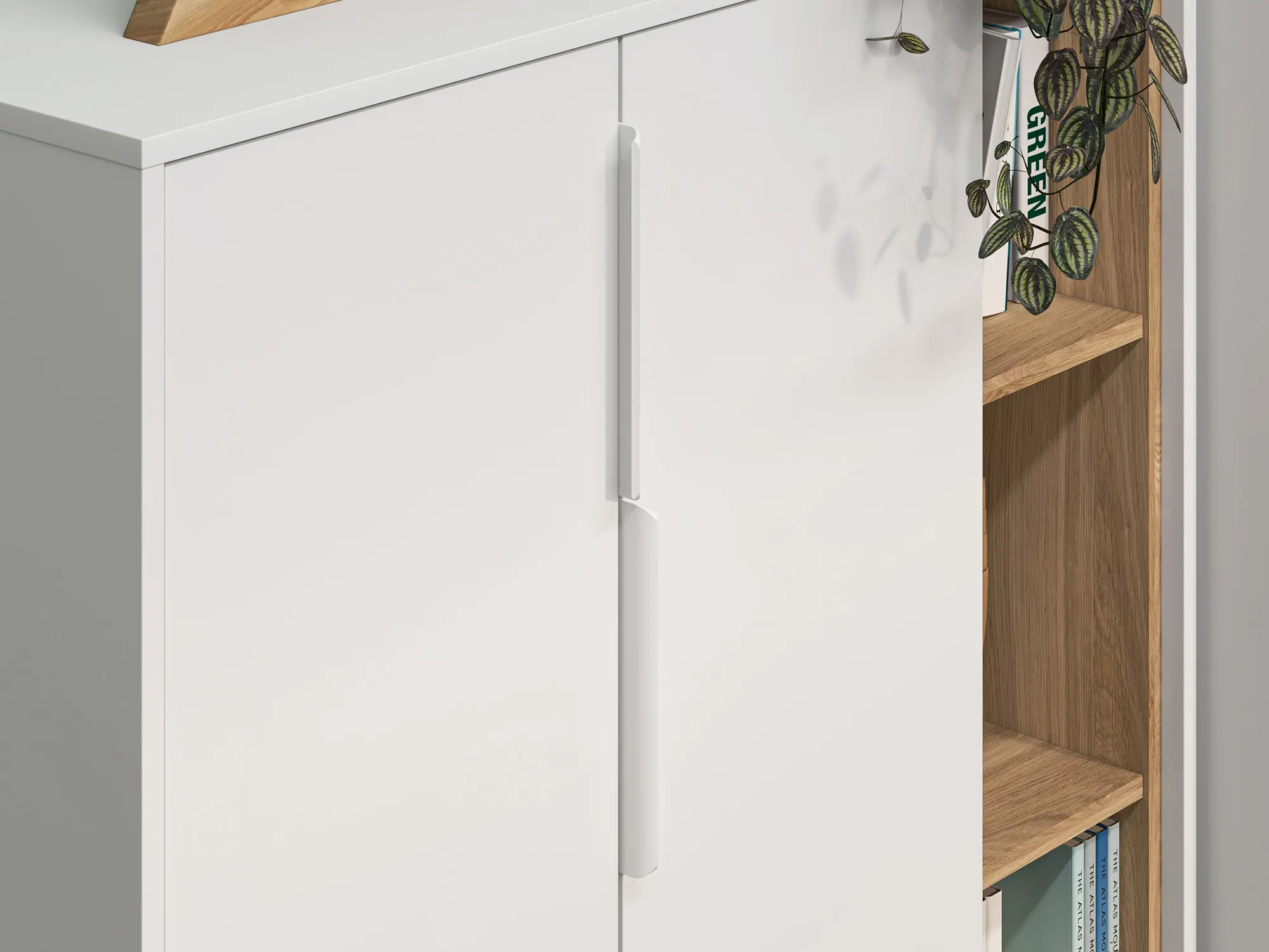 Komoda wysoka 2-drzwiowa TORINO 05 Biały, Castello, Grafit - 1TORI05-001