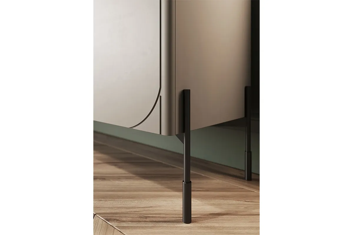 Witryna 4-drzwiowa SONATIA 100 - kremowa - czarne nogi - B_149168