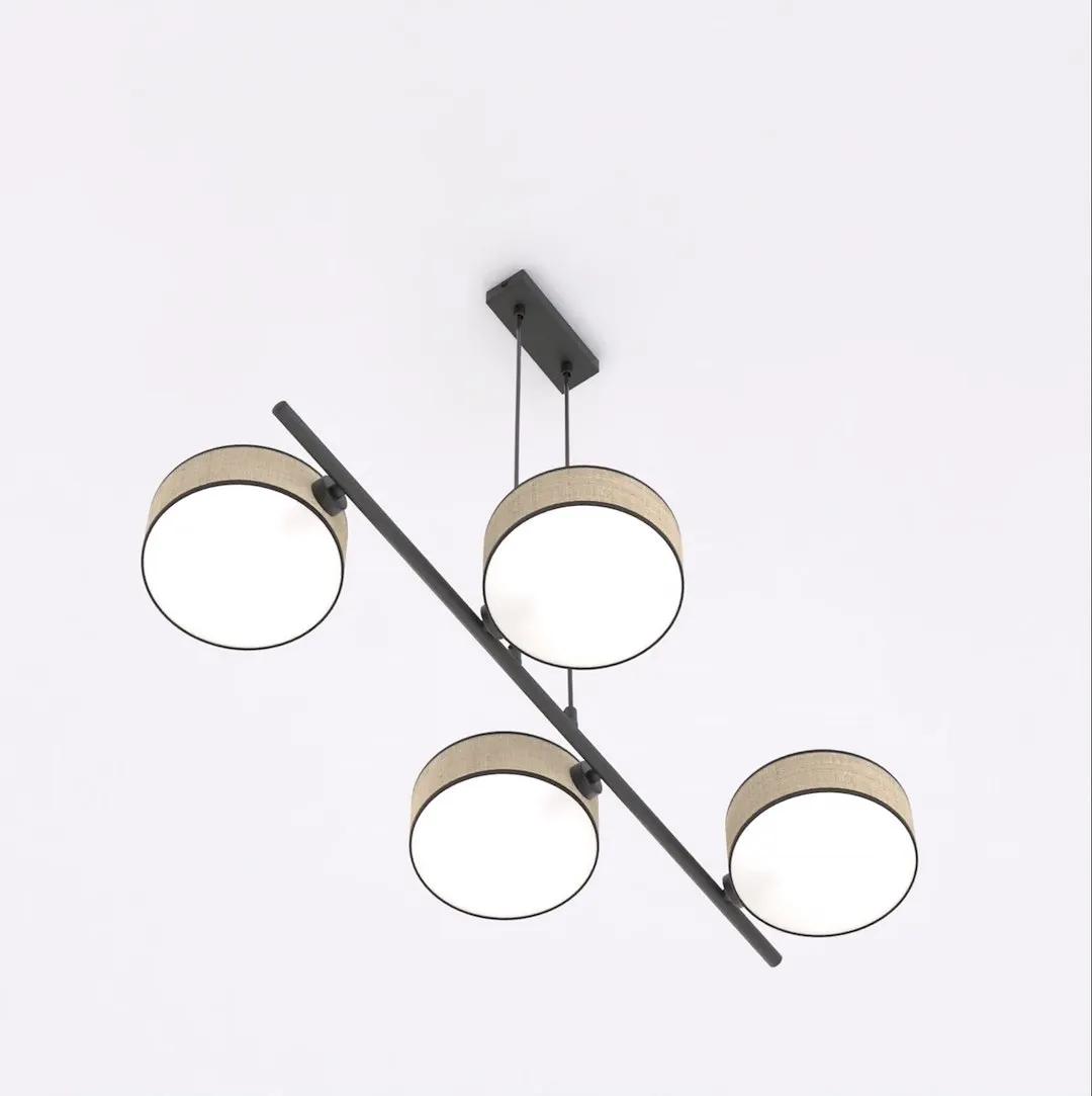 Lampa wisząca DRUMZ 4 abażur rattan — zdjęcie 3