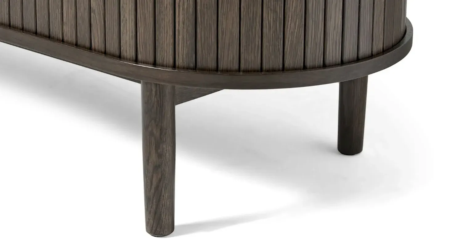 Komoda META 2-drzwiowa 140 cm z lamelami dąb ciemny - UN_48993180