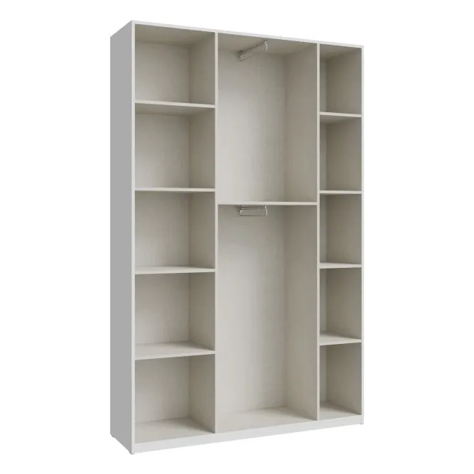 Szafa 3-drzwiowa HOME NOOK 2 drążki i półki 130cm biała - HMNS931-120