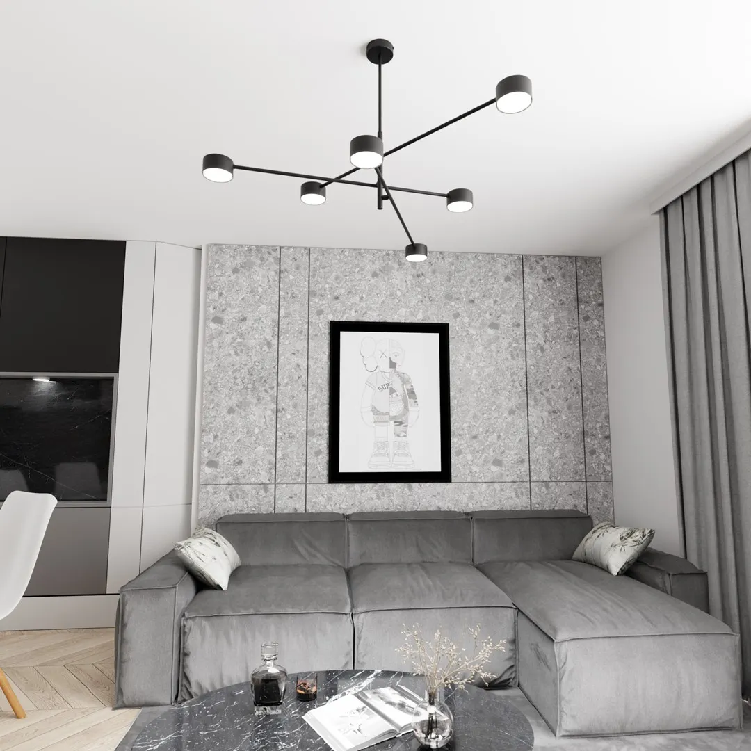 Lampa sufitowa NATSU 6 BL czarna - 1444/6