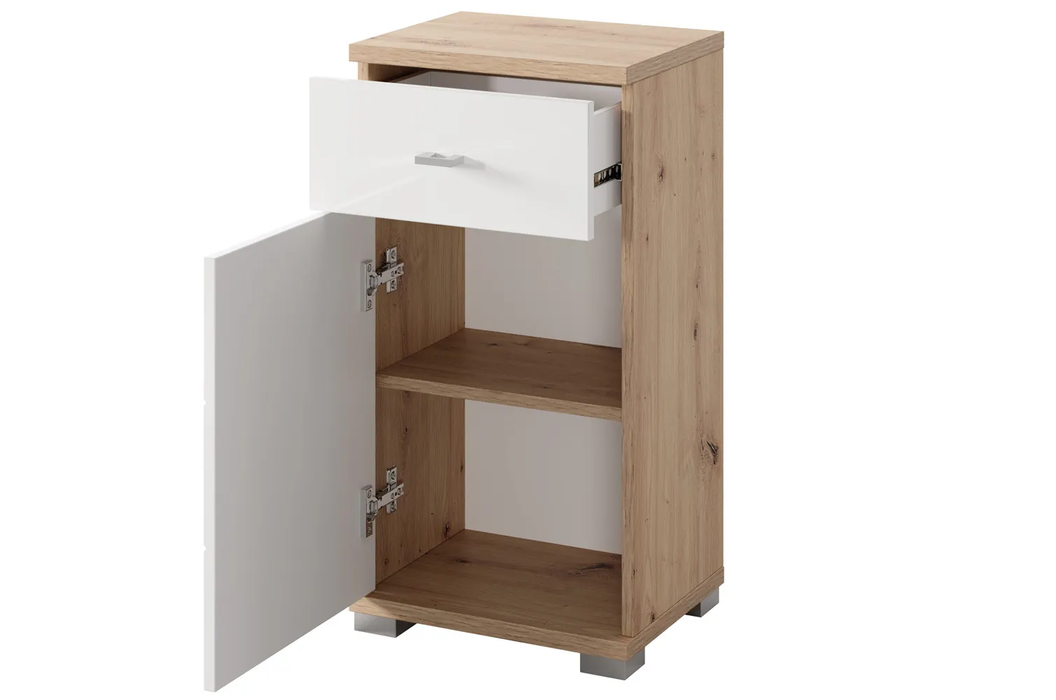 Szafka łazienkowa z szufladą STING L/P 73x38 dąb Artisan/biały - TH-100-1825