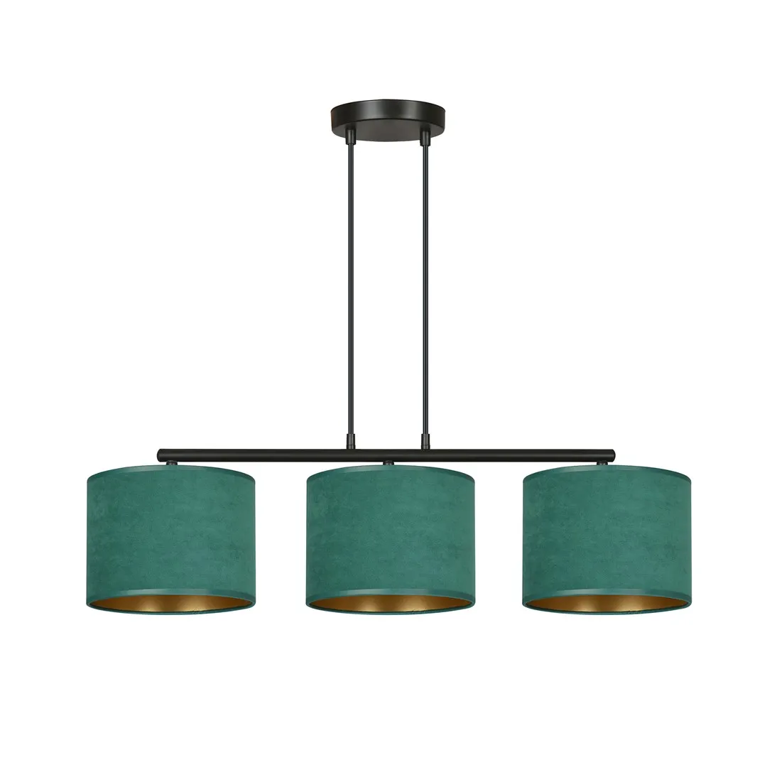 Lampa wisząca HILDE 3 czarny zielony Lampa wisząca HILDE 3 czarny zielony