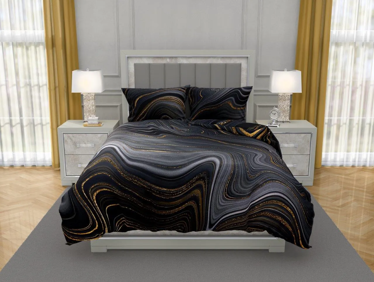 Pościel komplet NOBILE 005 160x200+2x70x80 satyna bawełaniana fotoprint wielokolorowy - FARO_31205