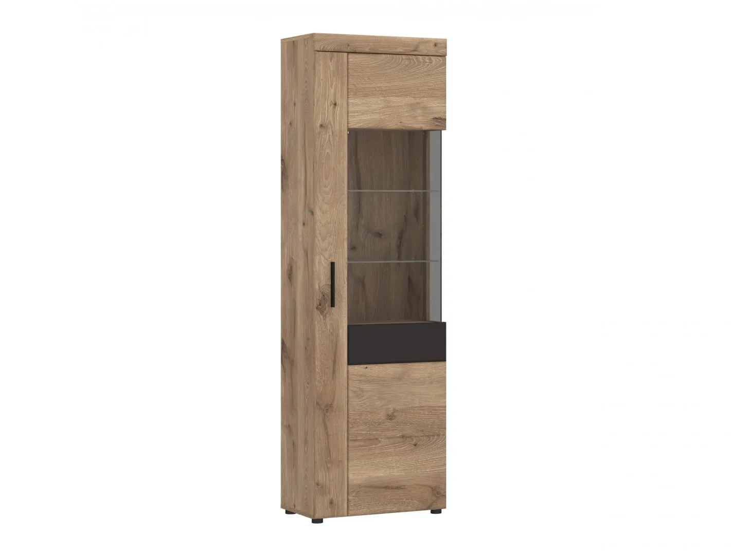 Witryna 1-drzwiowa prawa GRANO 58x195x37 dąb viking, szary GRNV01R Witryna 1-drzwiowa prawa GRANO 58x195x37 dąb viking, szary GRNV01R