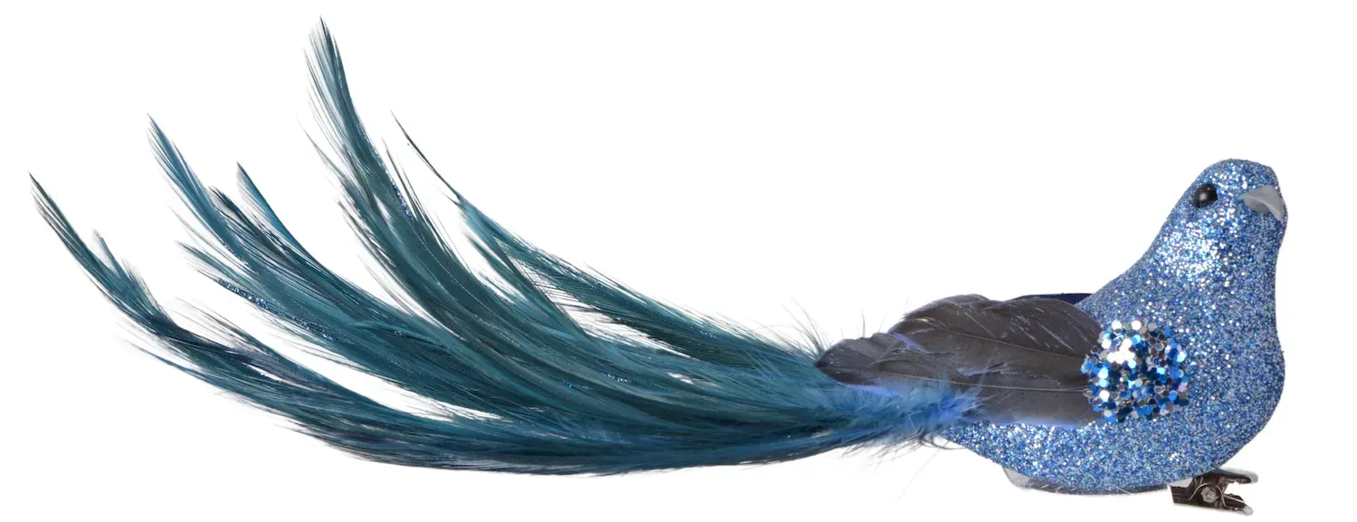 PTASZEK Z KLIPEM niebieski z niebieskim ogonem