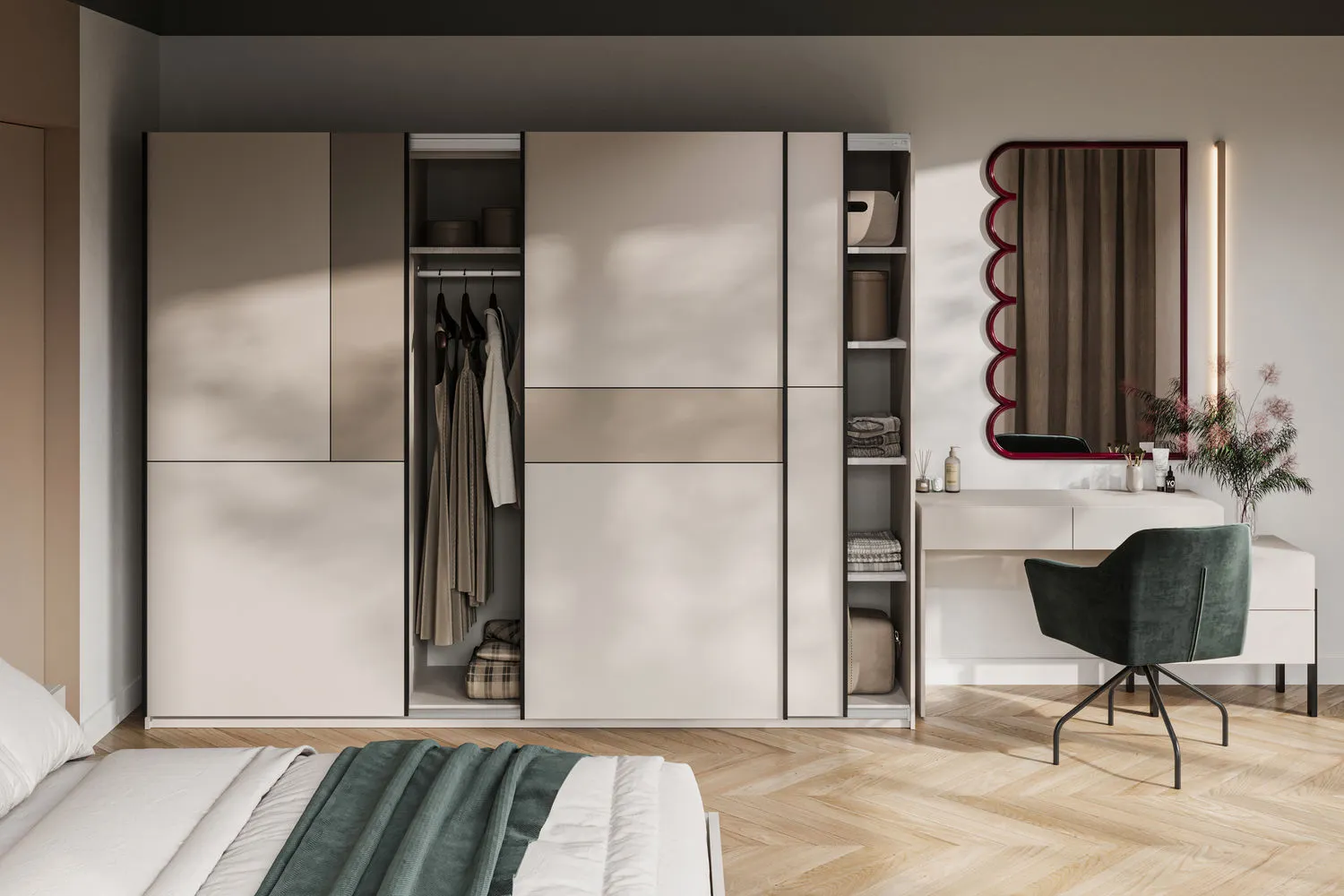 Szafa 3-drzwiowa CUBE drzwi przesuwne 270x210 congo kaszmirowa - 24KCOF69