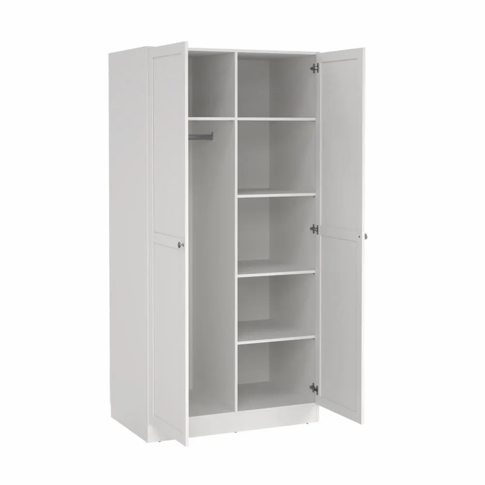 Szafa 2-drzwiowa BILLUND 99 cm biała - TV_680544949