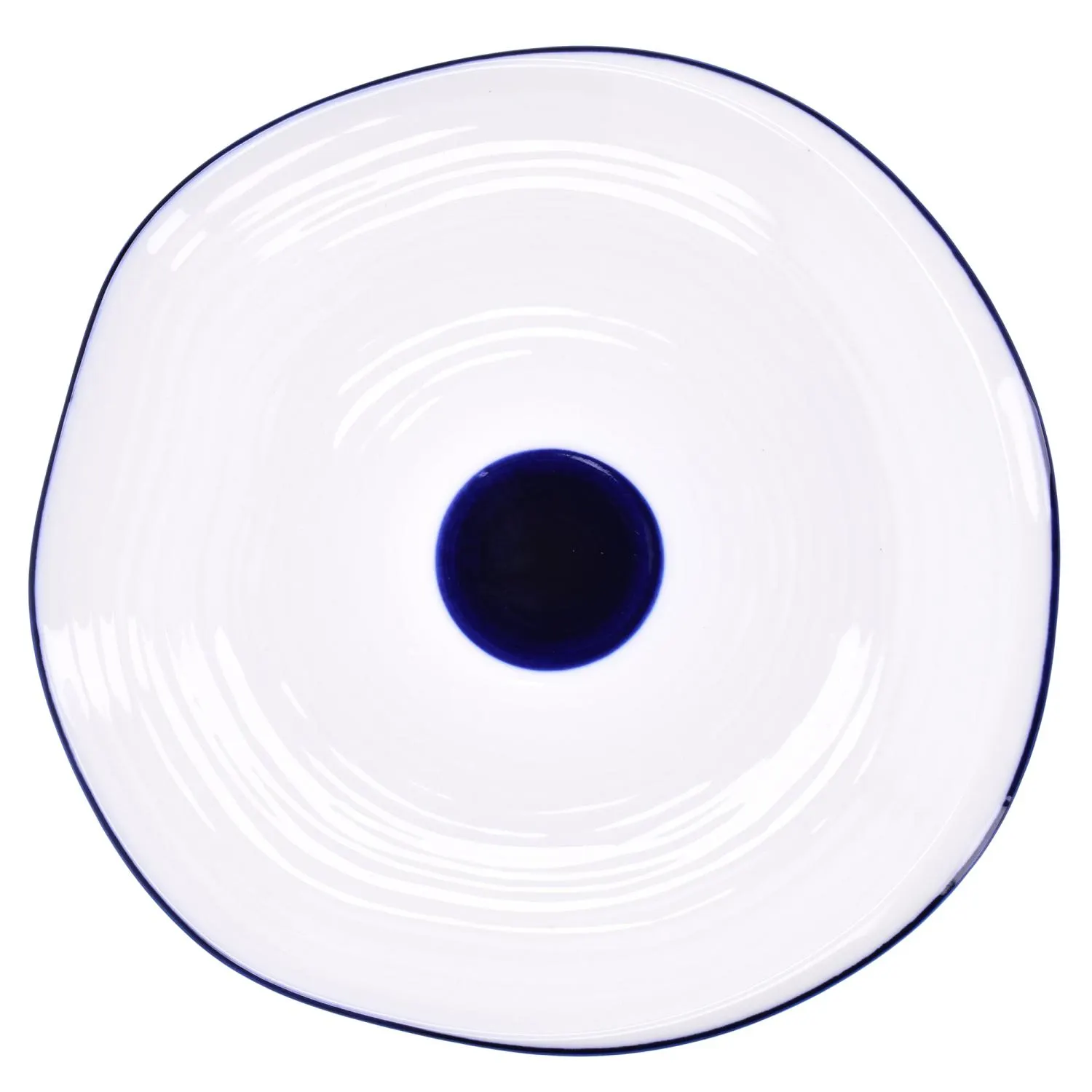talerz, porcelana, biały, niebieski, okrągły